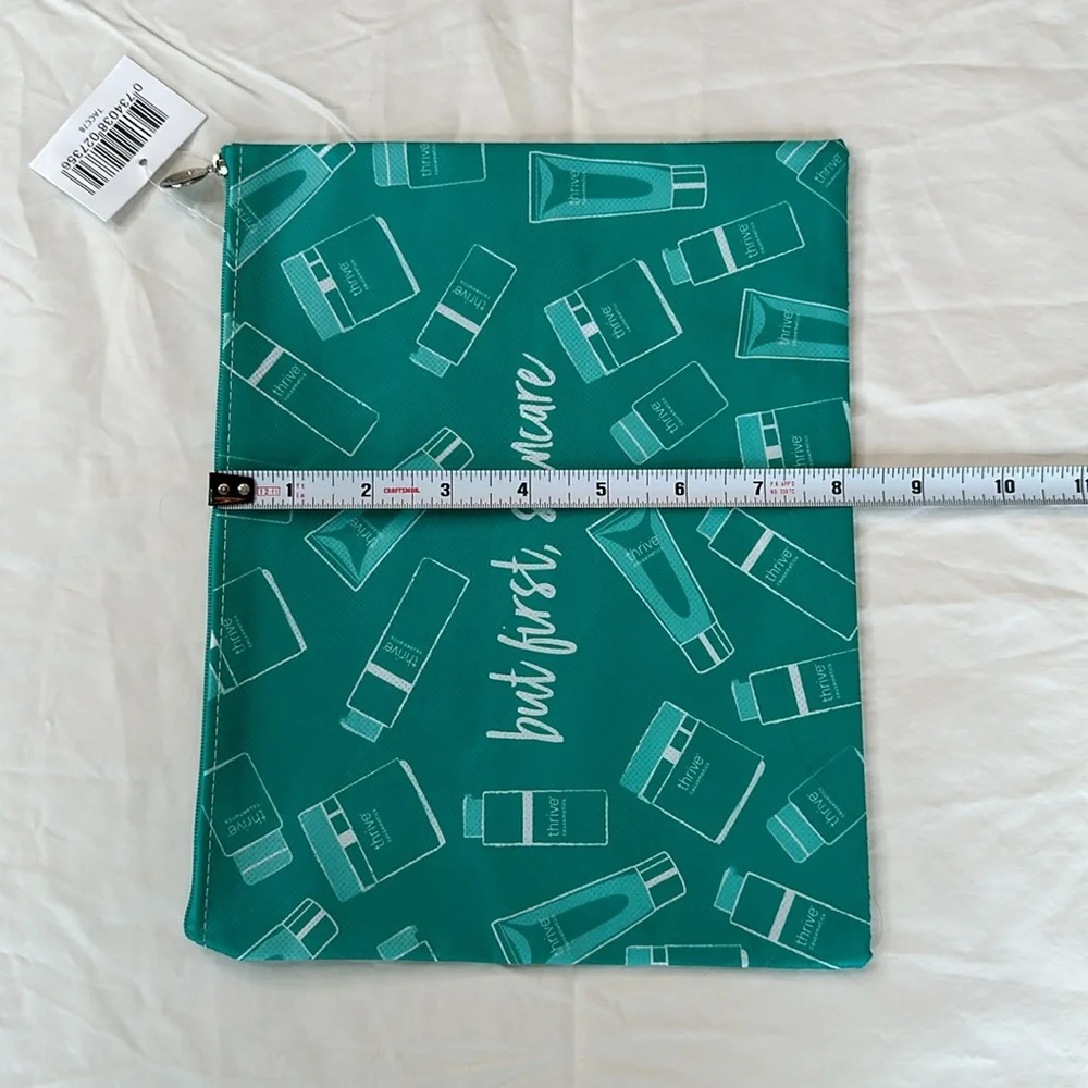 NEW WITH TAGS! A Trio Of Teal Makeup Pouches With Inspirational Quotes On Them.